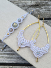 Load image into Gallery viewer, Labradorite Macrame Earrings
