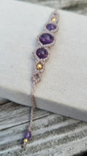 Load image into Gallery viewer, Amethyst Goddess Macrame Bracelet
