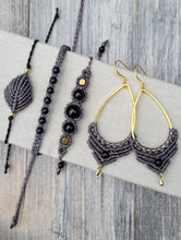 Load image into Gallery viewer, Black Onyx Goddess Macrame Bracelet
