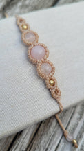 Load image into Gallery viewer, Rose Quartz Goddess Macrame Bracelet
