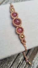 Load image into Gallery viewer, Strawberry Quartz Goddess Macrame Bracelet
