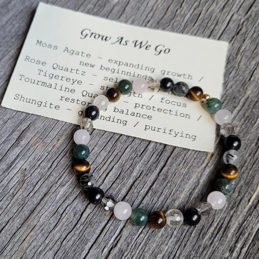Grow As We Go Elastic Gemstone Bracelet