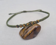 Load image into Gallery viewer, Tigereye Macrame Gemstone Anklet
