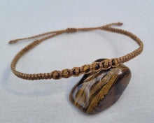 Load image into Gallery viewer, Tigereye Macrame Gemstone Anklet
