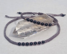 Load image into Gallery viewer, Black Onyx Macrame Gemstone Anklet
