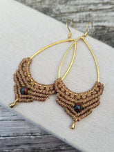 Load image into Gallery viewer, Bloodstone Macrame Earrings
