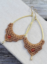 Load image into Gallery viewer, Carnelian Macrame Earrings
