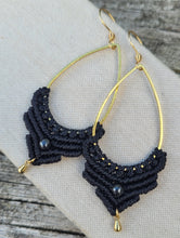 Load image into Gallery viewer, Hematite Macrame Earrings
