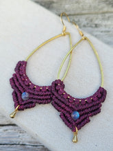 Load image into Gallery viewer, Labradorite Macrame Earrings
