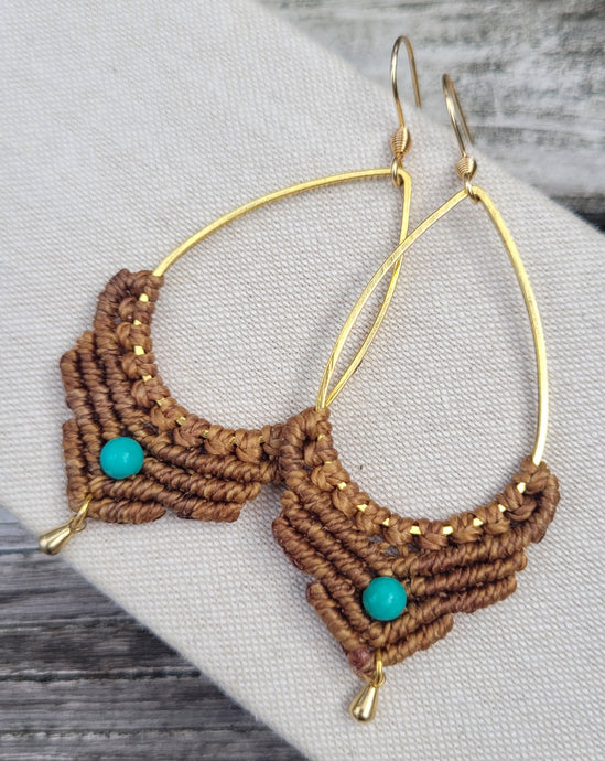 Turquoise Macrame Earrings
