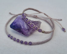 Load image into Gallery viewer, Amethyst Macrame Gemstone Anklet

