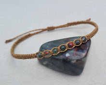 Load image into Gallery viewer, Bloodstone Macrame Gemstone Anklet
