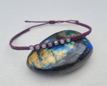 Load image into Gallery viewer, Labradorite Macrame Gemstone Anklet

