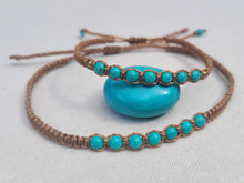 Load image into Gallery viewer, Turquoise Macrame Gemstone Anklet
