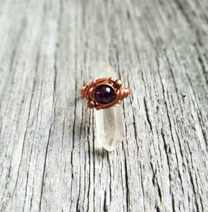 Copper Gemstone Orbit Ring
