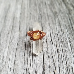 Copper Gemstone Orbit Ring